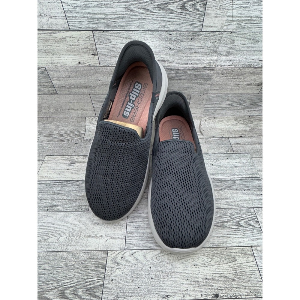 Skechers Slip-ins GO WALK 6 Fabulous View Charcoal Grey Shoes 124963W Women 6.5W
